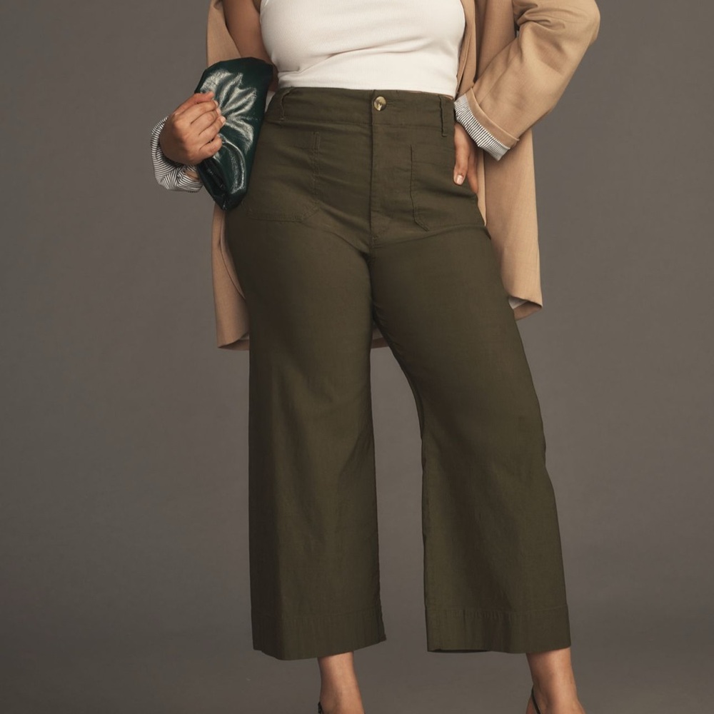 Anthropologie Colette Magic Fabric Crop Wide-Leg Pants